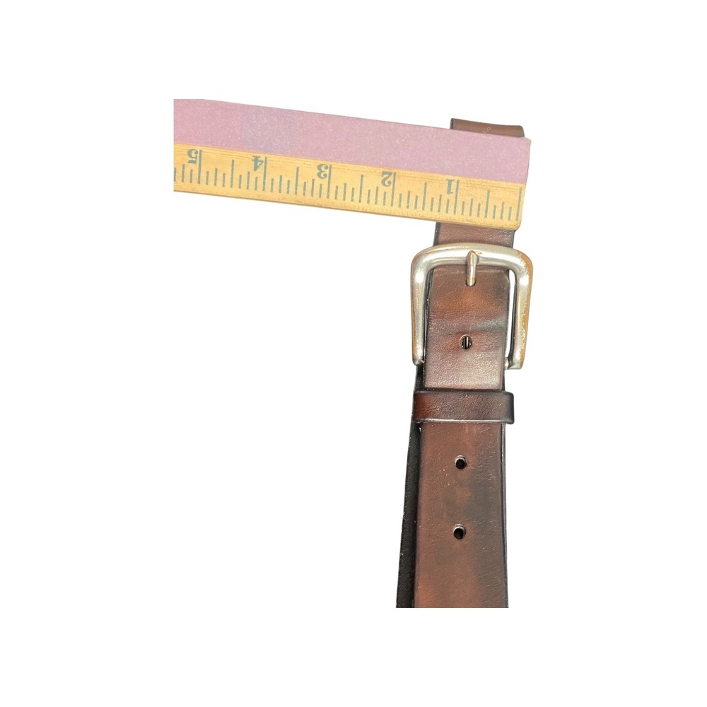 Polo Ralph Lauren Leather Belt Silver Buckle Mens Size 36 Brown Casual - Picture 3 of 5